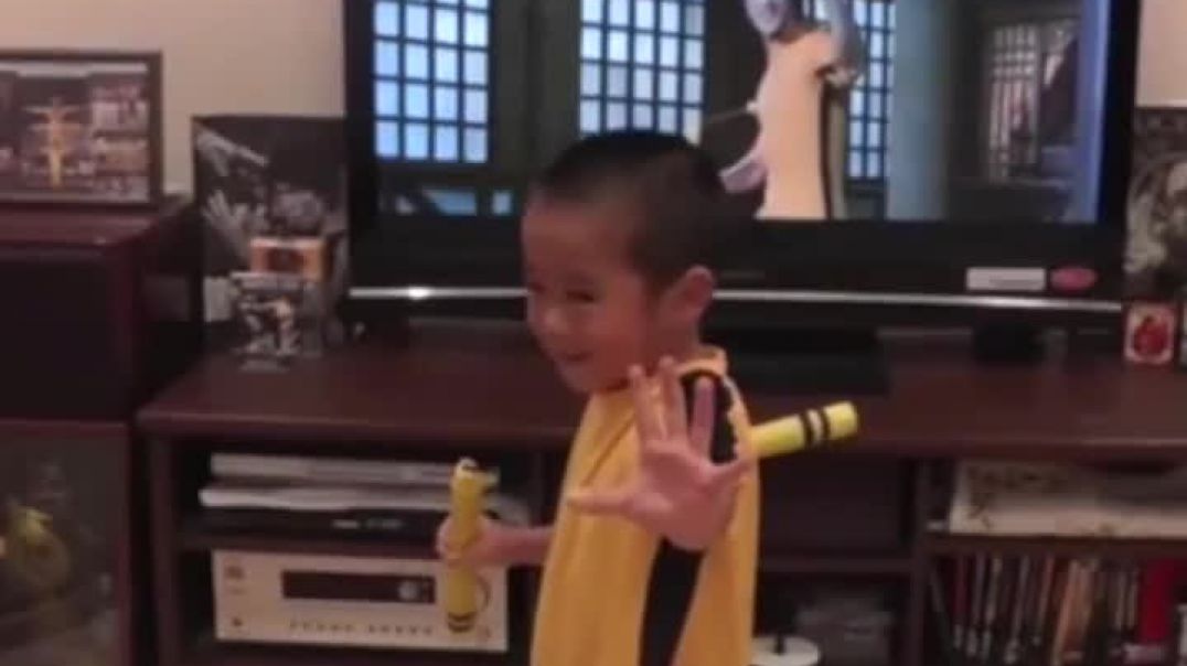 Niño talentoso de Kung Fu